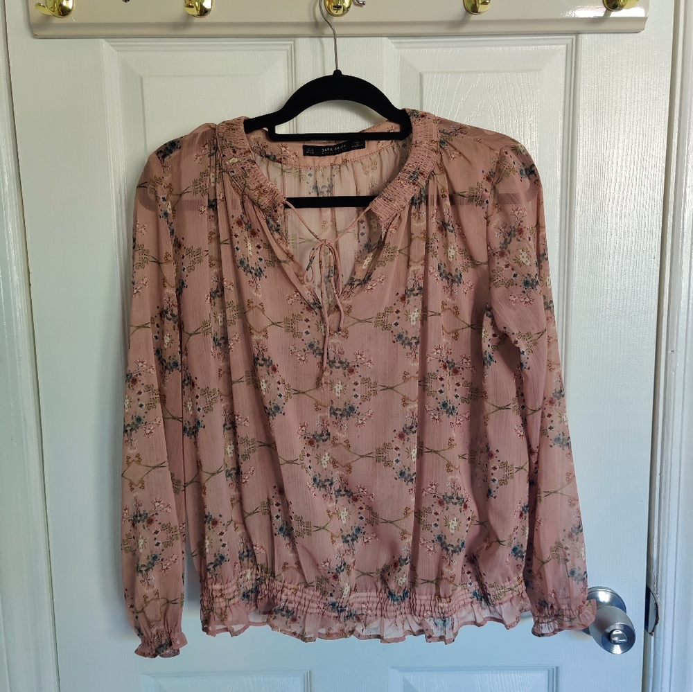 Zara Sheer Floral Top